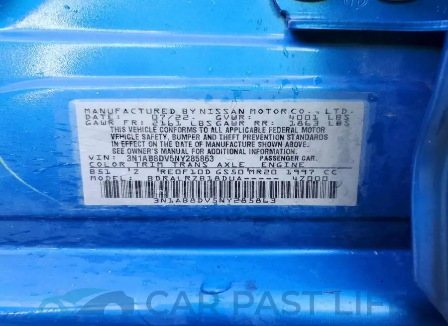 3N1AB8DV5NY285863# 12