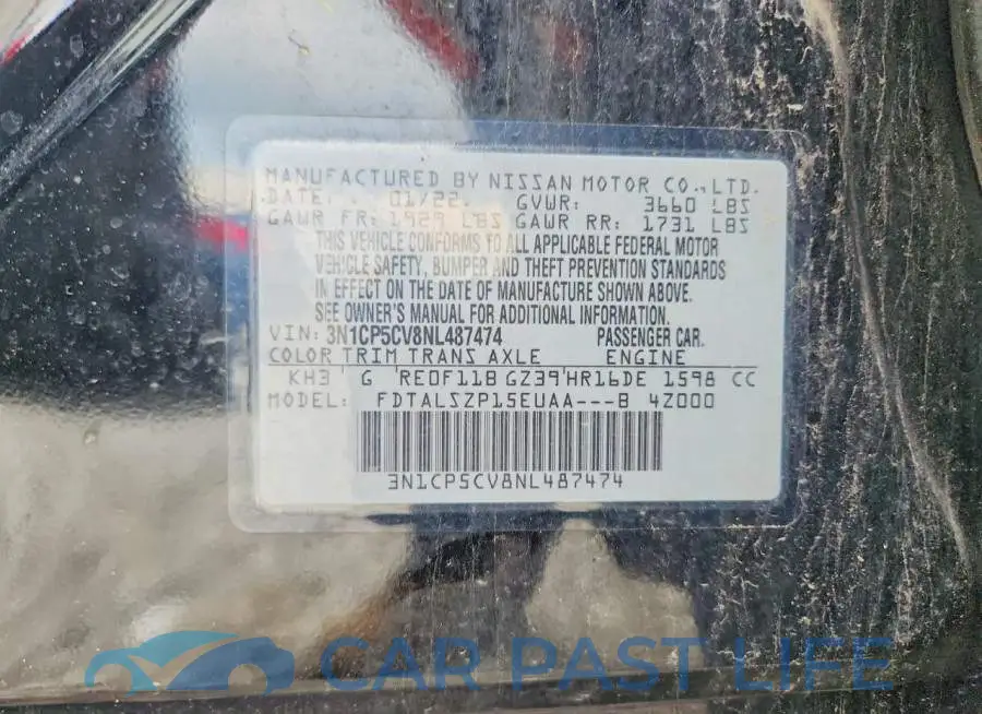 3N1CP5CV8NL487474# 12