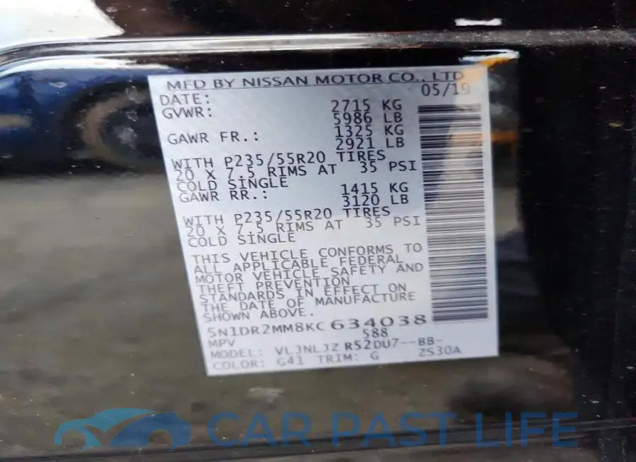 5N1DR2MM8KC634038# 12