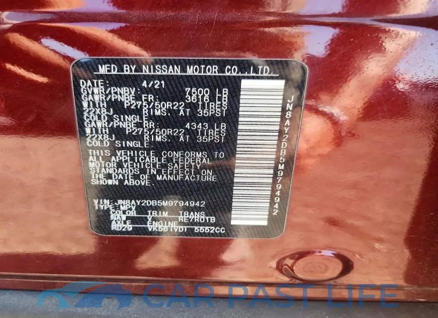 JN8AY2DB5M9794942# 12
