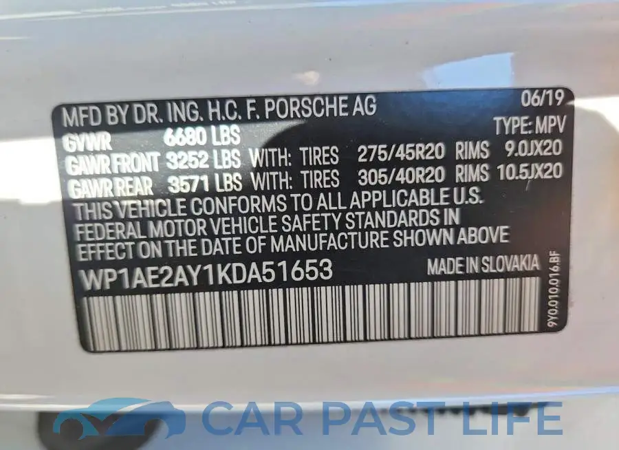 WP1AE2AY1KDA51653# 13