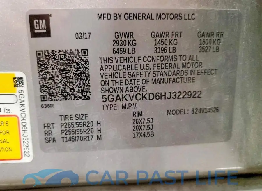 5GAKVCKD6HJ322922# 13