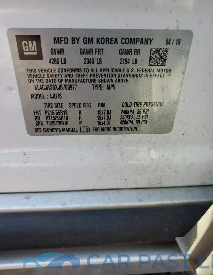 KL4CJASBXJB700977# 12