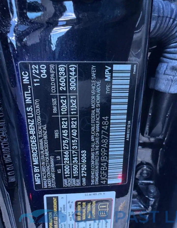 4JGFB4JB9PA877484# 12