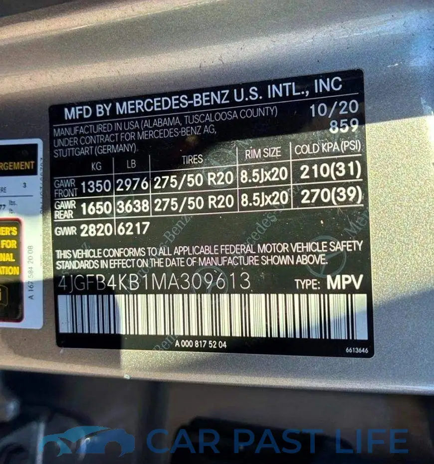 4JGFB4KB1MA309613# 10