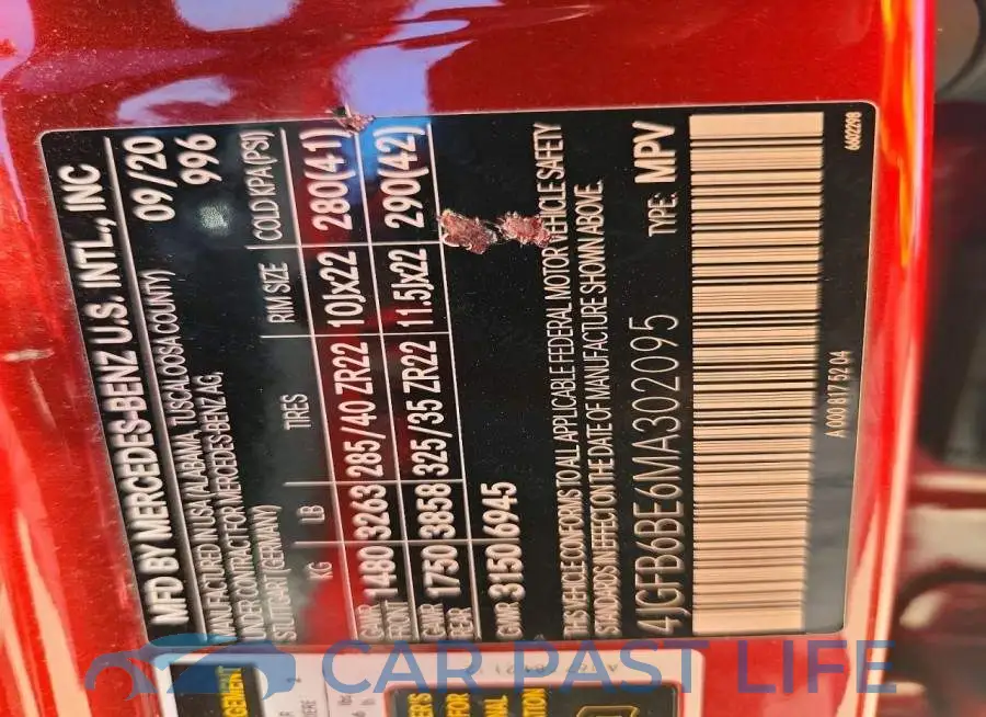 4JGFB6BE6MA302095# 13