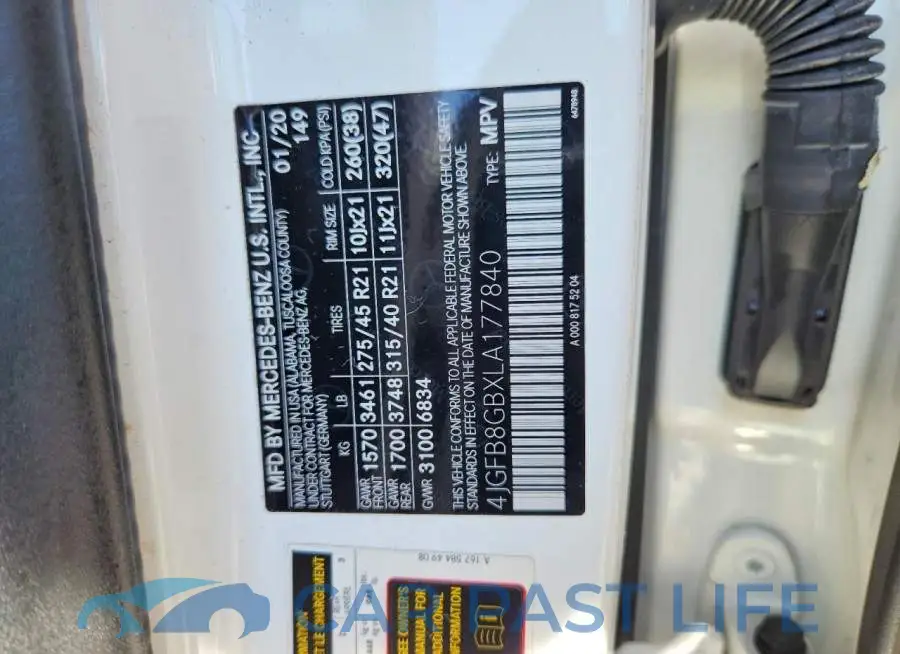 4JGFB8GBXLA177840# 12