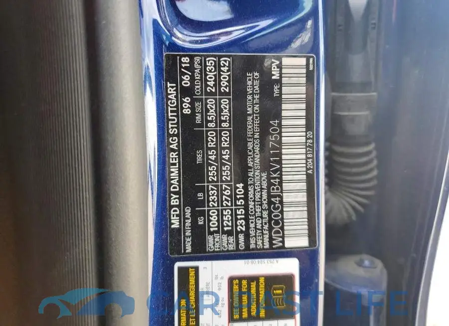 WDC0G4JB4KV117504# 13