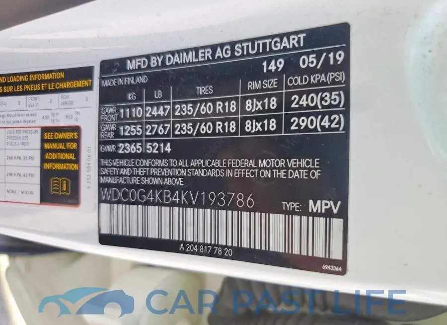 WDC0G4KB4KV193786# 13