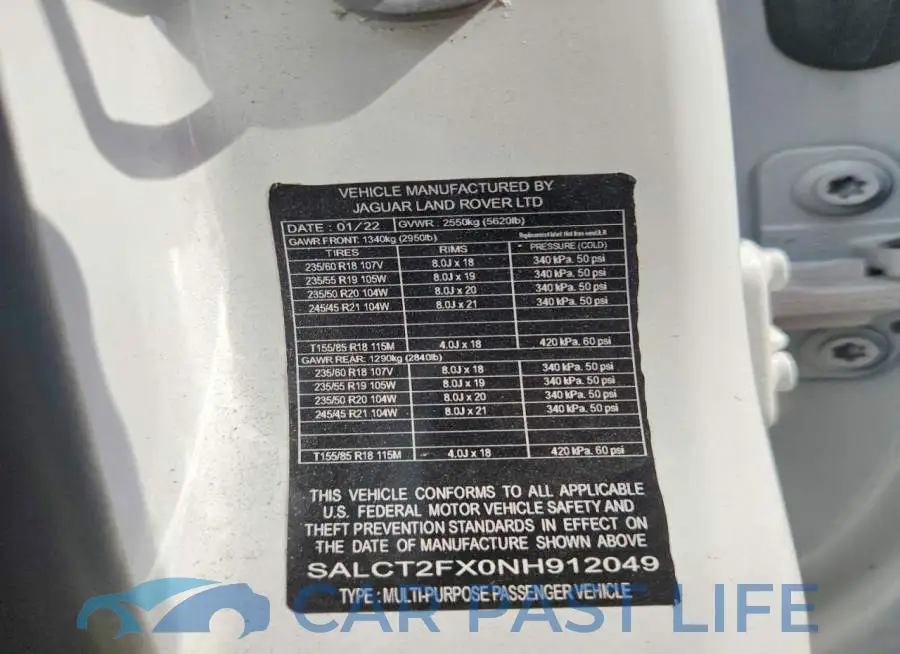 SALCT2FX0NH912049# 14