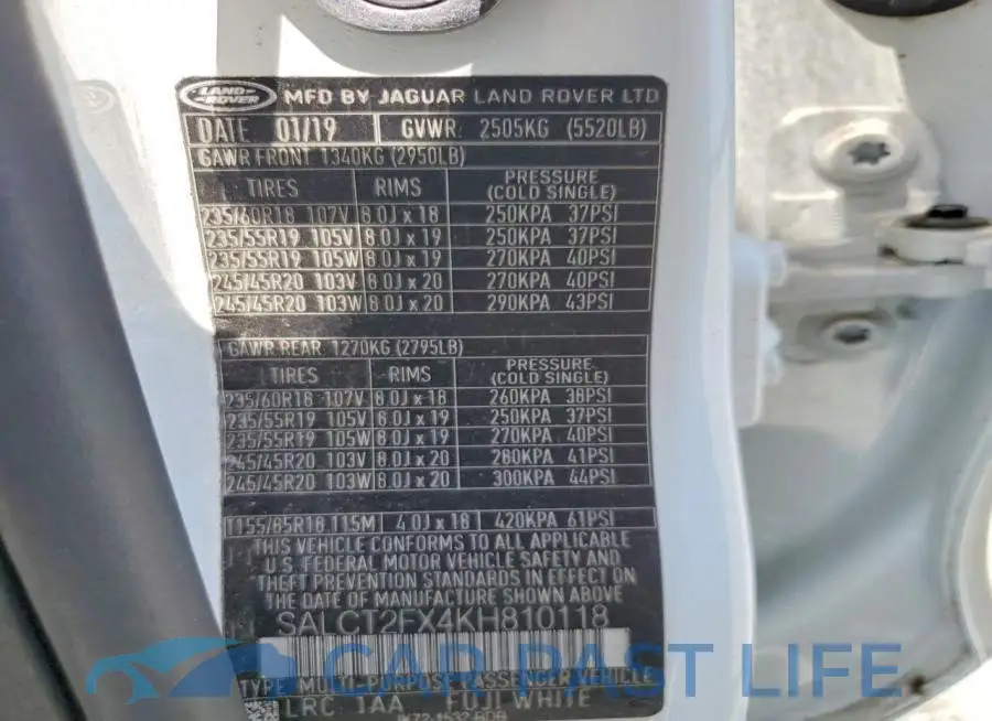 SALCT2FX4KH810118# 12