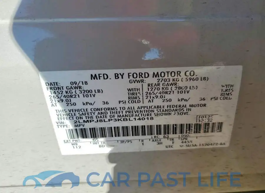 2LMPJ8LP3KBL14018# 13