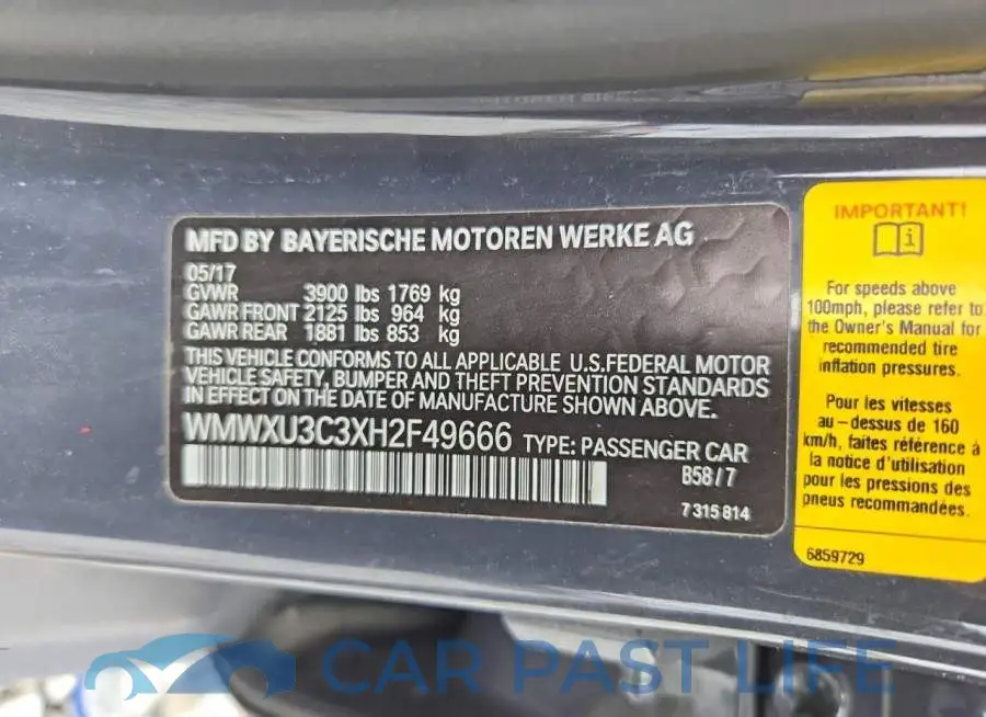 WMWXU3C3XH2F49666# 13