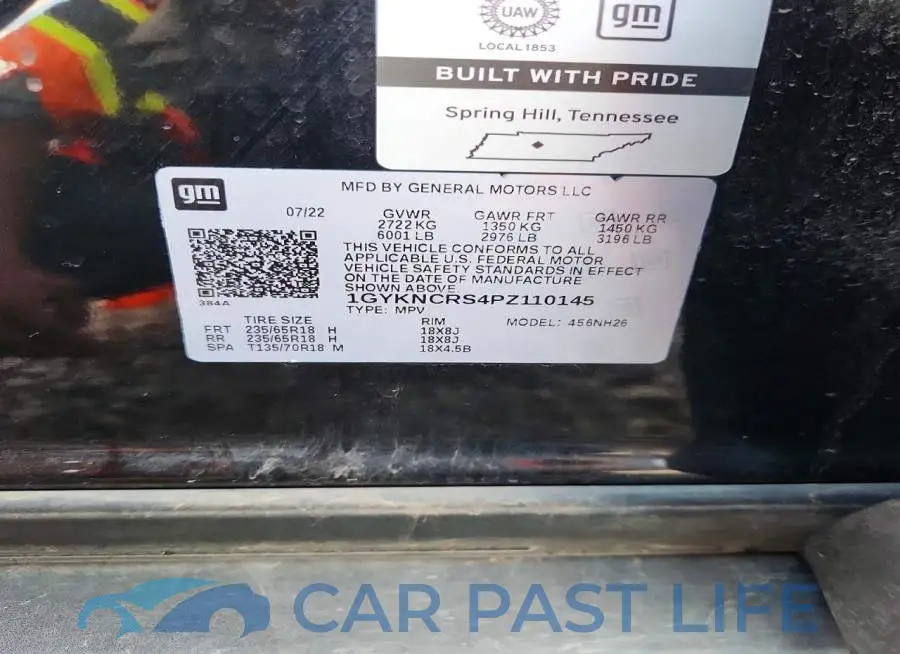 1GYKNCRS4PZ110145# 13