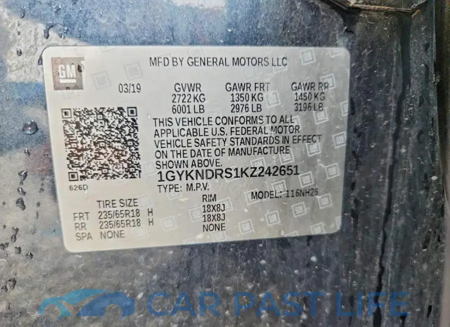 1GYKNDRS1KZ242651# 13