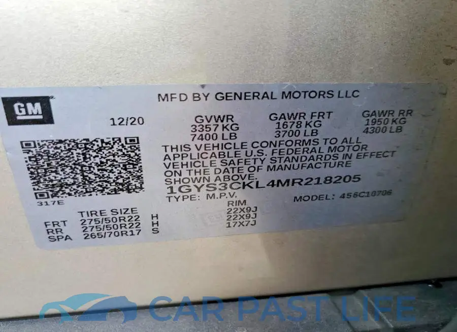 1GYS3CKL4MR218205# 14