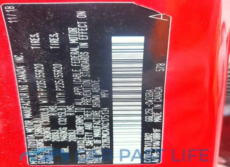 2T2BZMCA7KC175134# 13