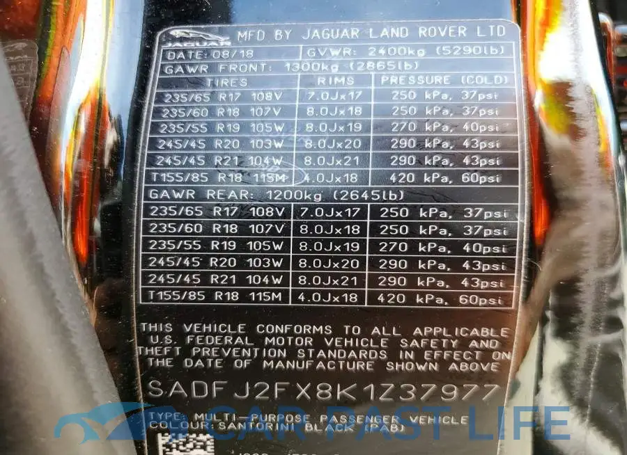 SADFJ2FX8K1Z37977# 13