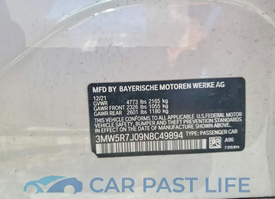 3MW5R7J09N8C49894# 12