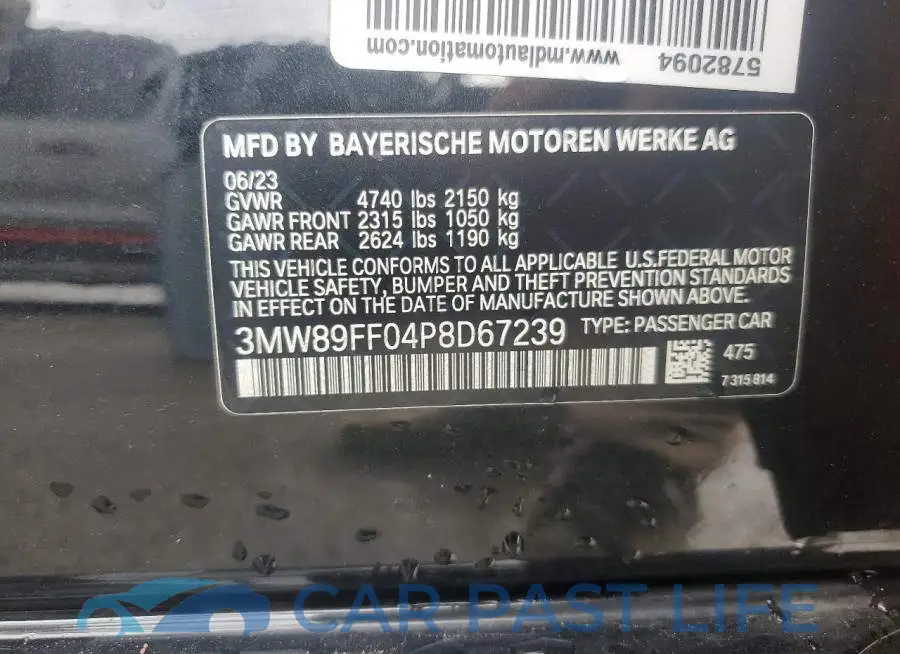 3MW89FF04P8D67239# 13