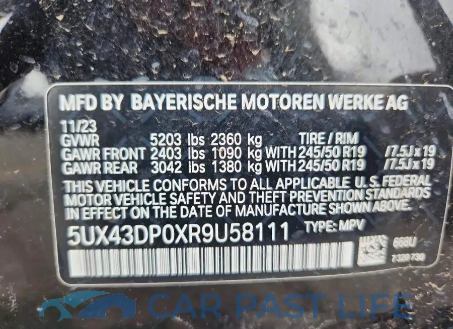 5UX43DP0XR9U58111# 14