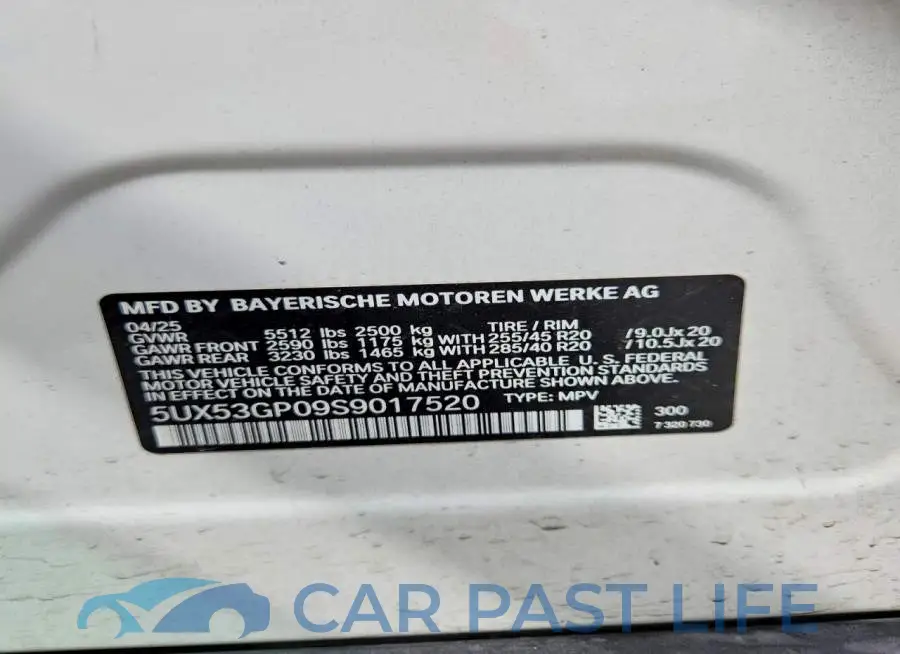 5UX53GP09S9017520# 13
