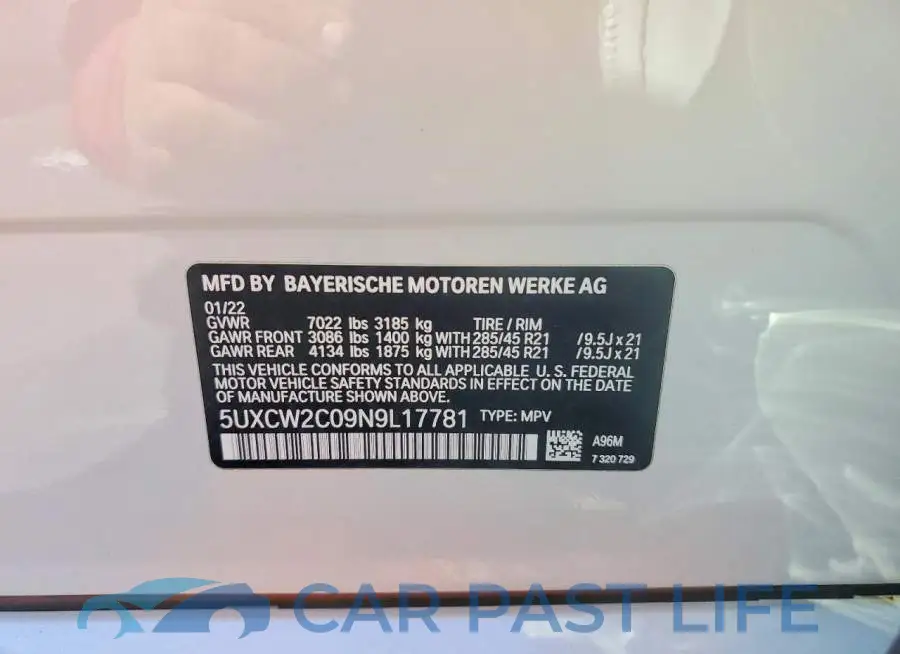 5UXCW2C09N9L17781# 14