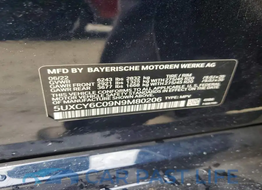 5UXCY6C09N9M80206# 13