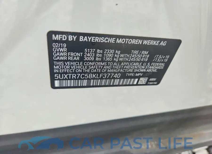 5UXTR7C58KLF37740# 13