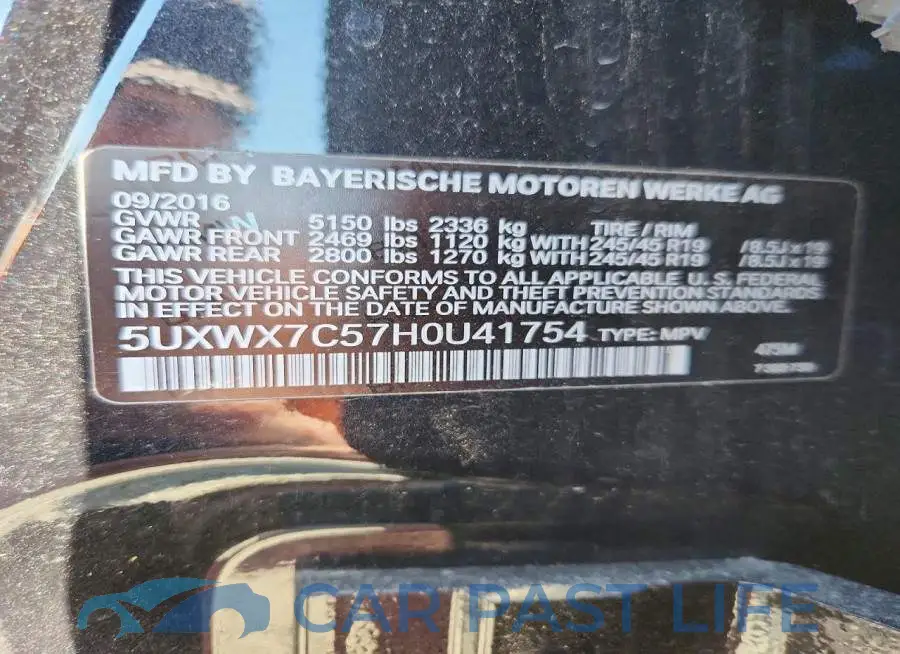 5UXWX7C57H0U41754# 13