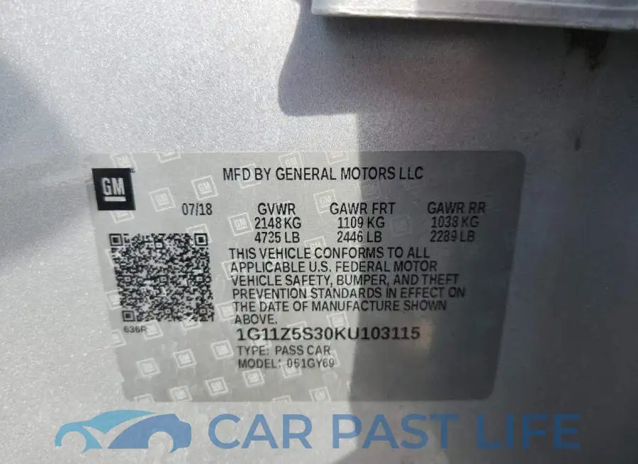1G11Z5S30KU103115# 12