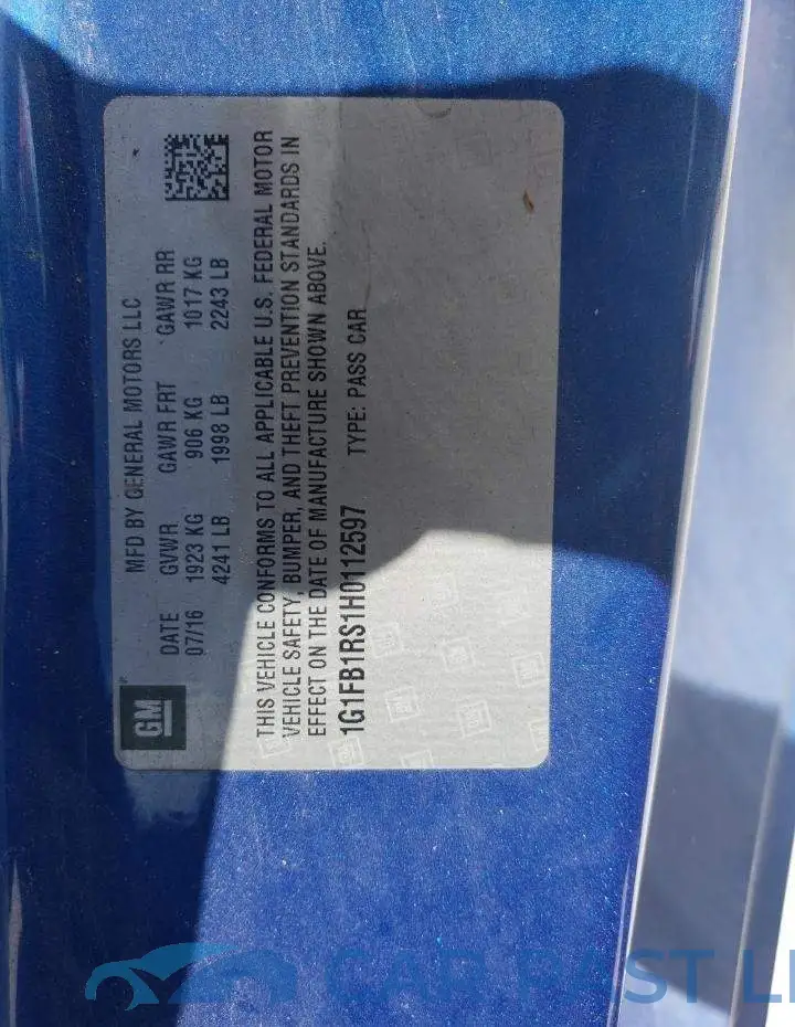 1G1FB1RS1H0112597# 12
