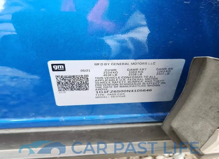 1G1FZ6S00N4105646# 12