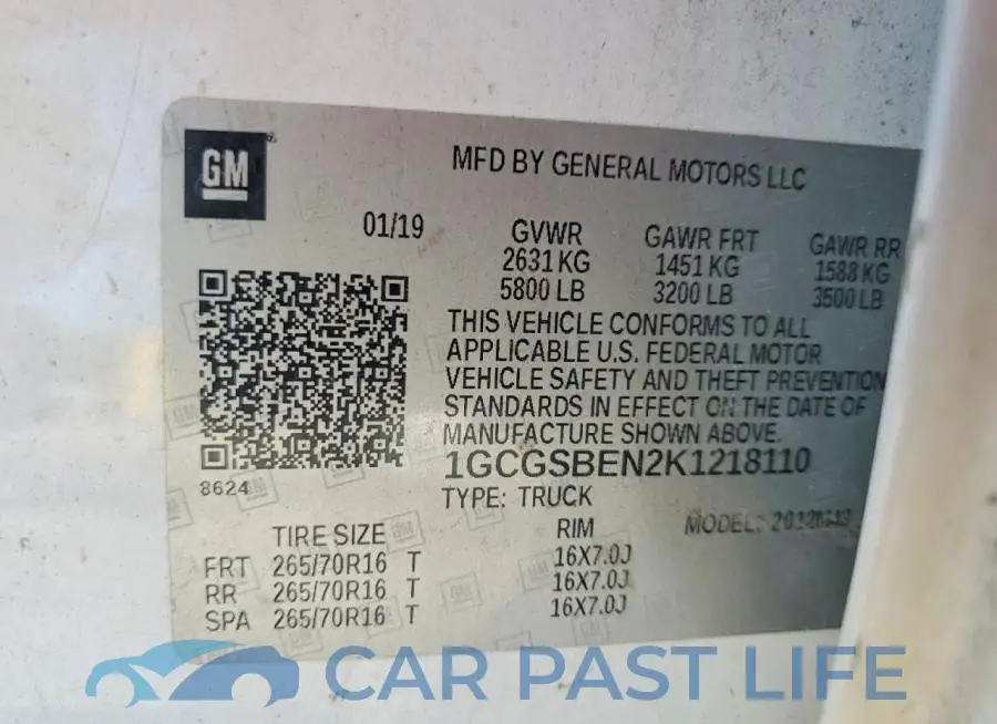 1GCGSBEN2K1218110# 12