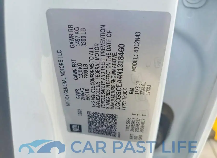 1GCGSCEA4N1318460# 12
