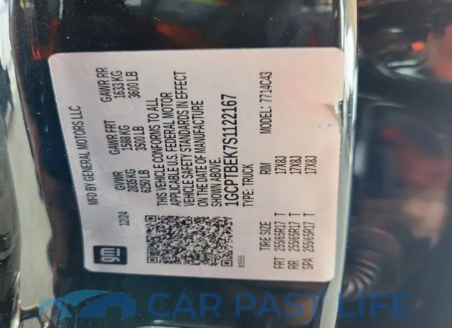 1GCPTBEK7S1122167# 13