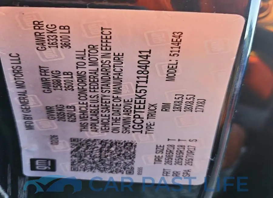 1GCPTEEK5T1184041# 13