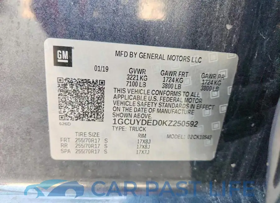 1GCUYDED0KZ250592# 13