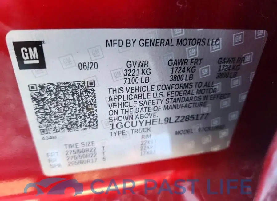 1GCUYHEL9LZ285177# 12