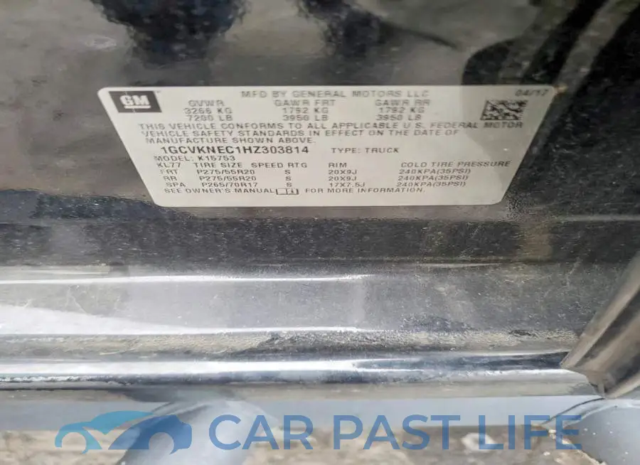 1GCVKNEC1HZ303814# 12