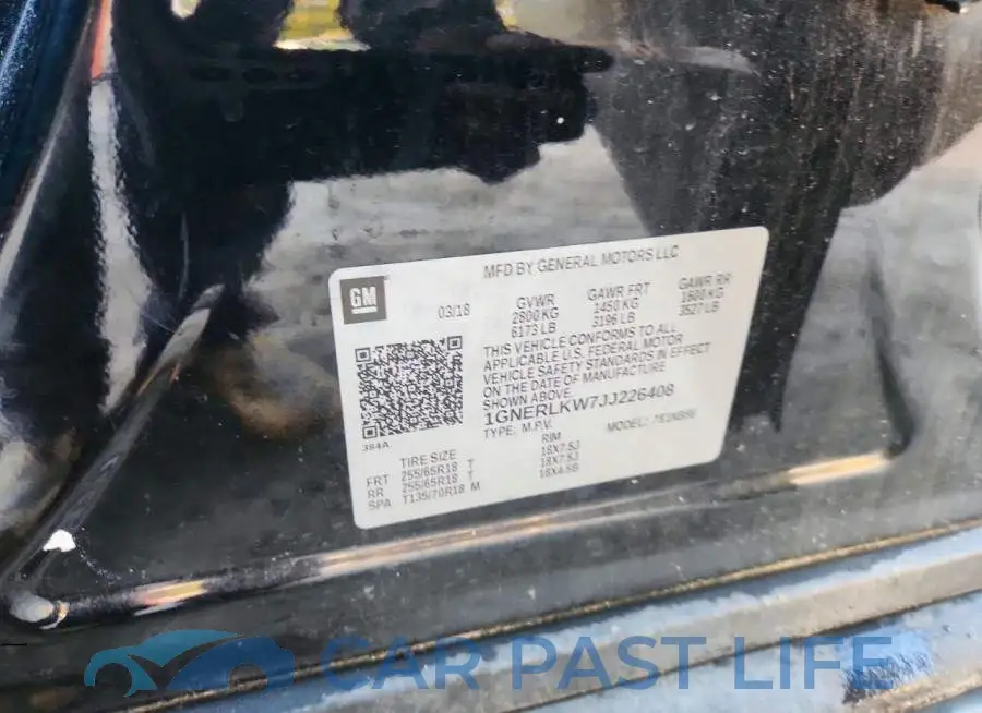 1GNERLKW7JJ226408# 12