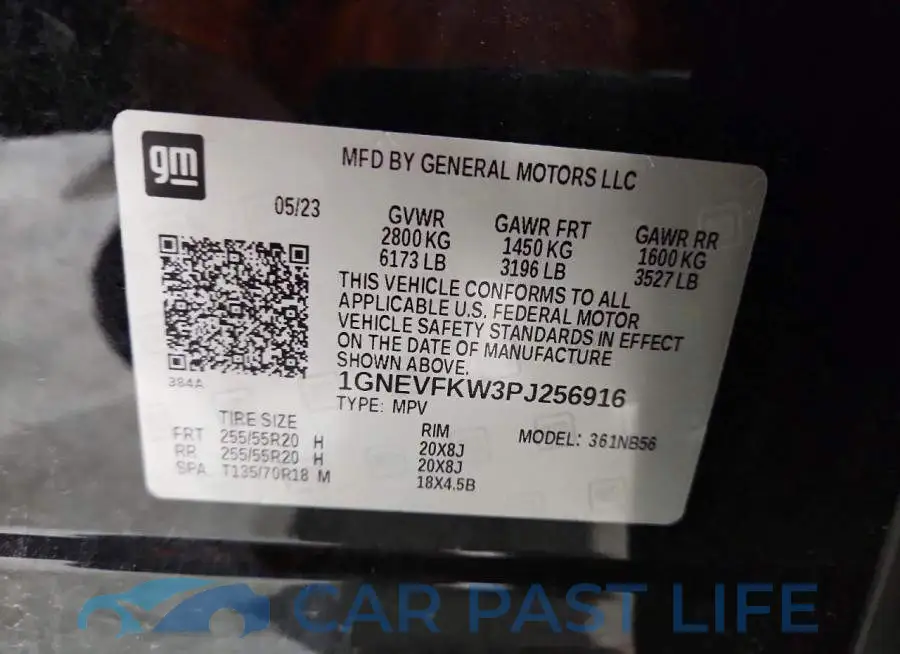 1GNEVFKW3PJ256916# 13