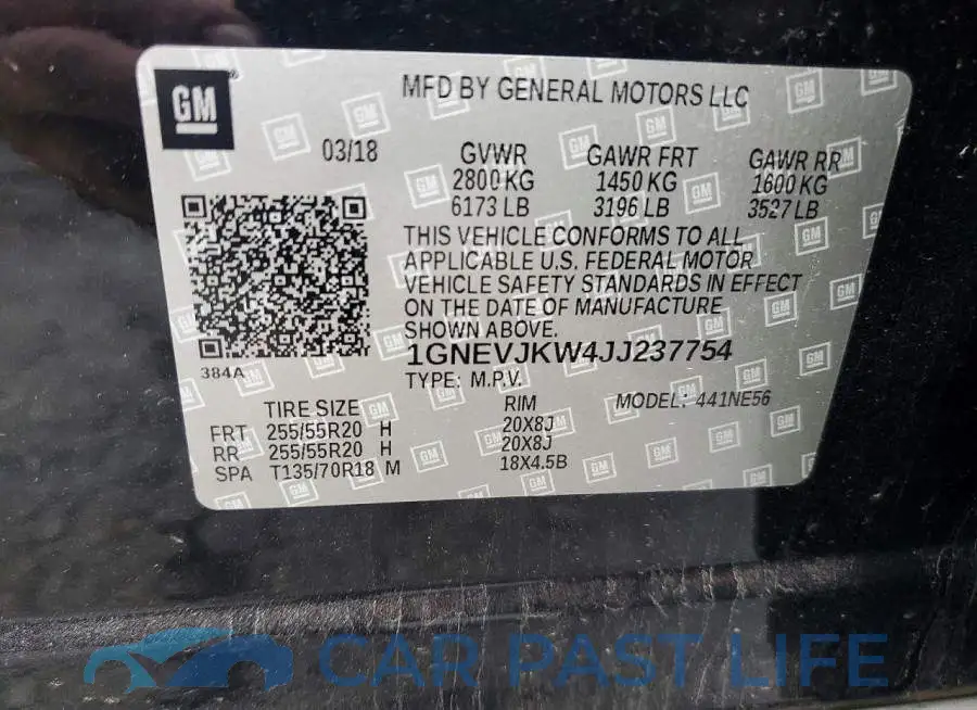 1GNEVJKW4JJ237754# 13