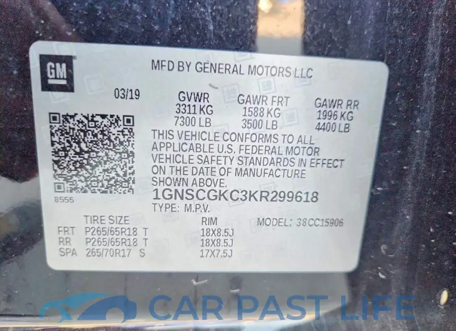1GNSCGKC3KR299618# 13