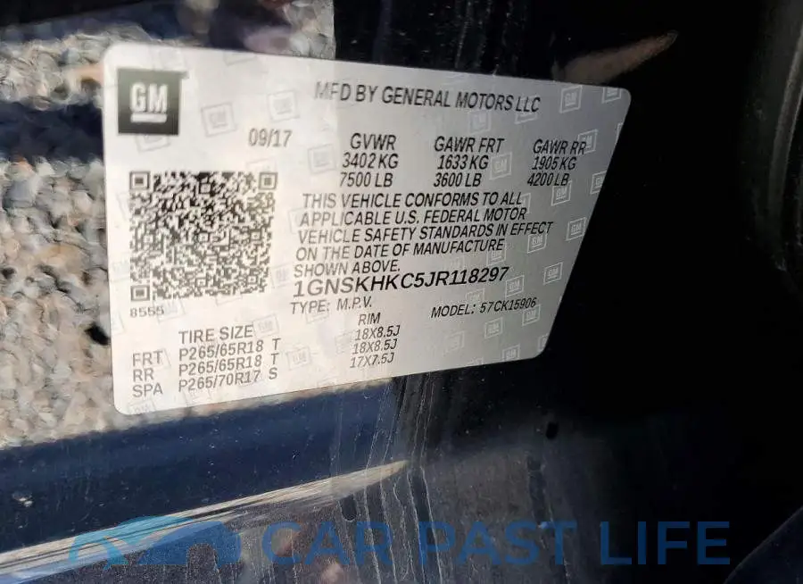 1GNSKHKC5JR118297# 13