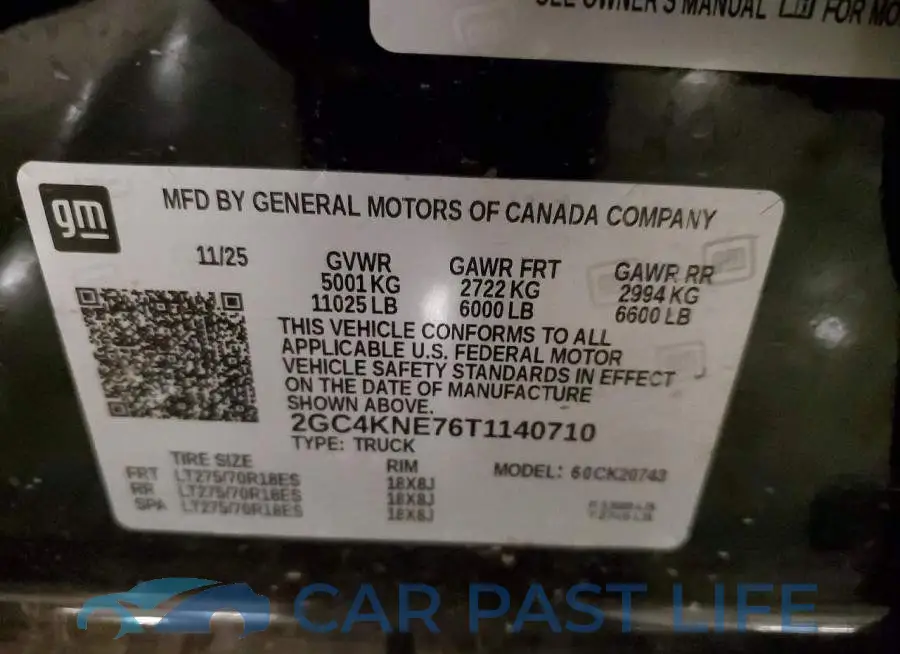 2GC4KNE76T1140710# 12