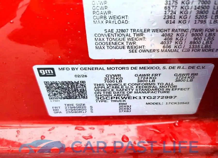 3GCPKWEK1TG272997# 12