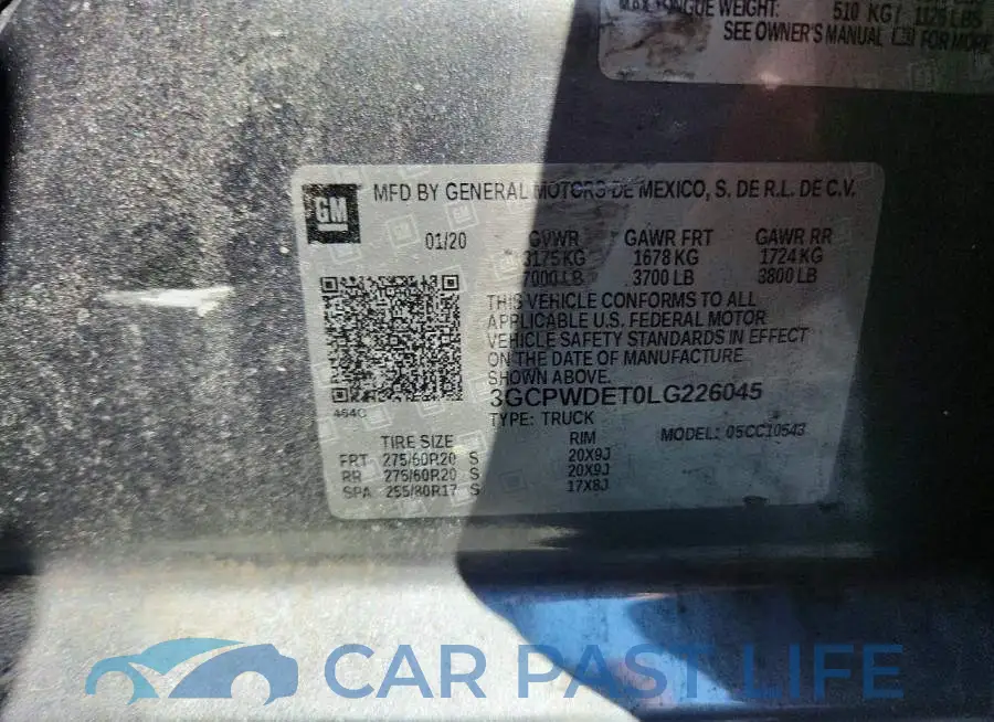 3GCPWDET0LG226045# 12