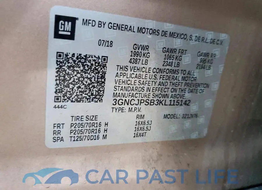 3GNCJPSB3KL115142# 12