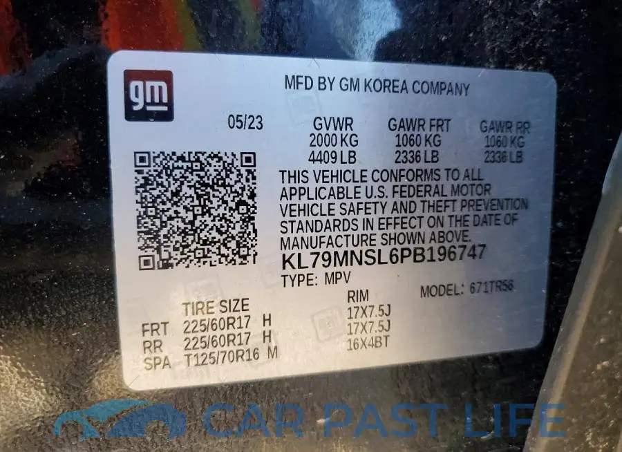 KL79MNSL6PB196747# 13